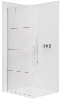 Imagen del producto de CERANO - Mampara de ducha Walk-in Onyx Y L/P - 8 mm - cromo, vidrio templado - 90x200 cm