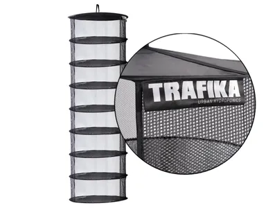 Produktbild von TRAFIKA Trockennetz Ø 90cm / 8 Etagen mit Durchmesser / Drying rack / Für hydroponische Kulturen / Trocknen von Pflanzen, Pilzen, Knospen
