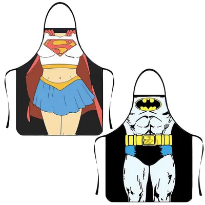 Productafbeelding van Kookschort set, 2 stuks, grappig design, uniseks, geschikt voor de keuken en het barbecueën