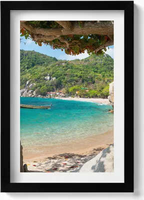 Produktbild von Meerblick Koh Tao Thailand– Wandbild mit Rahmen – Gerahmtes Bild  – Wanddekoration – 20x30 cm – Schwarz