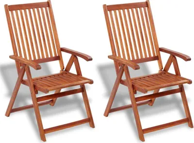 Immagine prodotto di vidaXL Sedia da giardino 2 pz. Pieghevole in legno massiccio di acacia marrone
