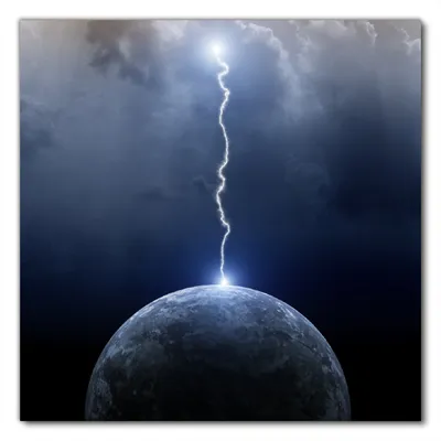 Produktbild von Wallario selbstklebende Möbelfolie/ Tischdecke für Innen und Außen, Größe: 100 x 100 cm - Gewitter über der Erde