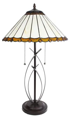 Immagine prodotto di Clayre & Eef Lampada da tavolo Tiffany Ø 41x69 cm Vetro beige marrone