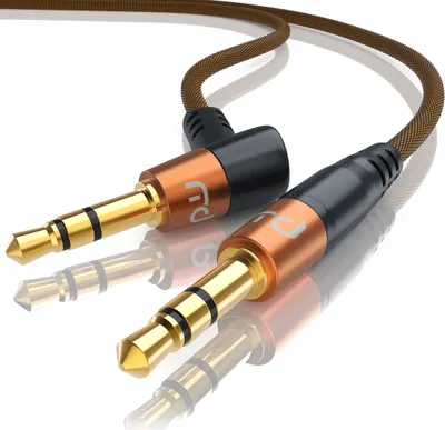 Productafbeelding van Primewire AUX audiokabel, 3,5 mm jack, gebogen HiFi stereo jackkabel / verbindingskabel - 2m