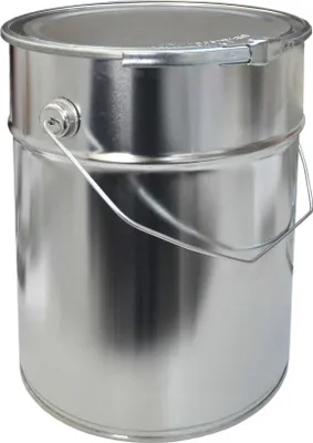 Image de 2 seaux en fer blanc de 10 litres Hobbock avec couvercle et anneau de serrage | Poignée métallique solide | Etanche à l'air et aux liquides | Robuste et empilable