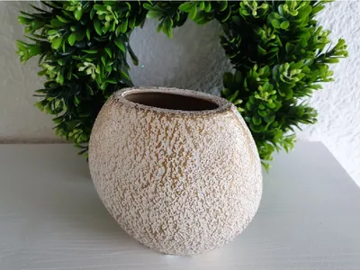 Produktbild von Gi28 weiß-gold Keramik Vase klein Gilde Geschenkartikel