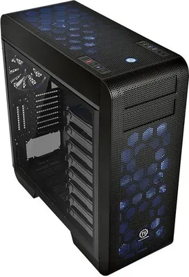 Produktbild von Thermaltake Core V71 Tempered Glass Edition, Full Tower, PC, Schwarz, ATX, EATX, micro ATX, SPCC, Gehärtetes Glas, Blau