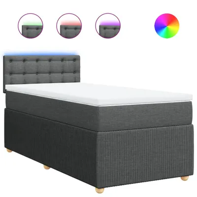 Produktbild von Boxspringbett mit Matratze Dunkelgrau 90x200 cm Stoff