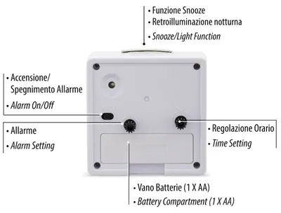 Produktbild von Nachttischwecker geräuschlos analog Quarzwecker mit Licht Schlummerfunktion