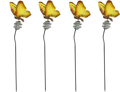 Produktbild von Metall Garten-Stecker Schmetterling mit Solar Beleuchtung 95cm 4 Stück