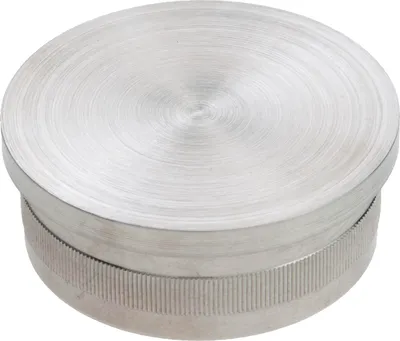 Produktbild von CROSO Rändelkappe flach, ø 48,3 x 2,0 mm, Edelstahl geschliffen V2A