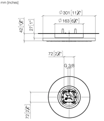 Produktbild von Dornbracht Regenbrause für Deckenanbindung, Ø 300mm, 28031970-27