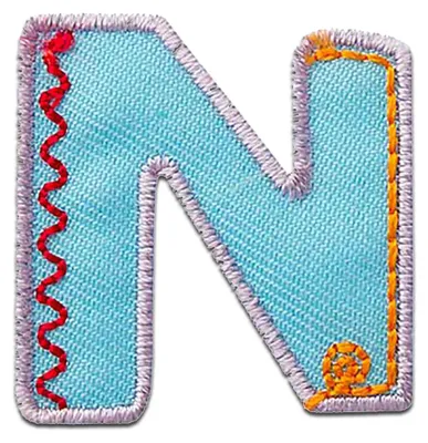 Produktbild von Buchstabe N 3.1 x 3.2 cm: Alphabet Buchstabe Einzeln Auswählbar - Aufnäher, Bügelbild, Aufbügler, Applikationen, Patches, Flicken, Zum Aufbügeln
