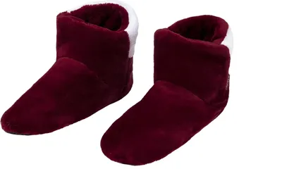 Produktbild von RAIKOU COSYSCHOE Hausschuhe-Pantoffel Stiefel für Damen, Herren aus Micro Flausch mit ABS und Rutschfester Sohle, Super Flauschige Weinrot-43/46