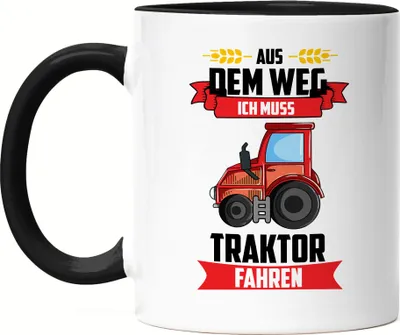 Produktbild von Traktor Trecker Aus dem Weg ich muss Traktor Fahren Tasse Schwarz Geschenkidee Jungs Bauern