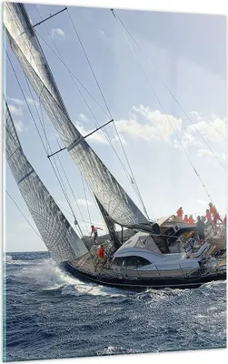 Produktbild von Bilder auf glas - Einteilig - Segelschiff Meer - 50x70cm - Glasbilder - Wandbilder - Bilder - zum Aufhängen bereit - Wanddekoration aus Glas - Glas Bilder - Wandbild auf Glas - GPA50x70-4032