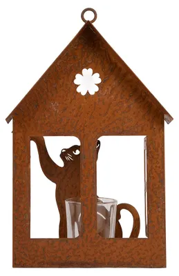Obrázek produktu pro Držák na čajové svíčky Clayre & Eef, model "Haus", hnědá barva, kov