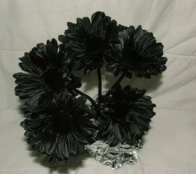 Immagine prodotto di Pianta artificiale di gerbera, con grande fiore (12 pezzi, colore nero)