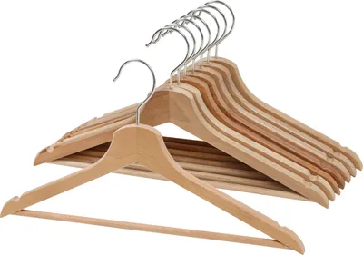 Produktbild von BUMERANG Hellbraune Holzkleiderbügel 8 szt