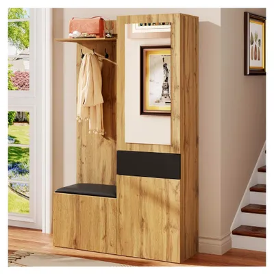 Produktbild von Garderoben-Set mit Sitzfläche, Schuhschrank und Haken