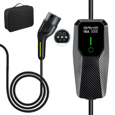 Produktbild von 16A 3.5 KW einphasig 2 Typ 4M Ladekabel für Elektrofahrzeuge 6A/8A/10A/13A/16A einstellbare LCD-Anzeige