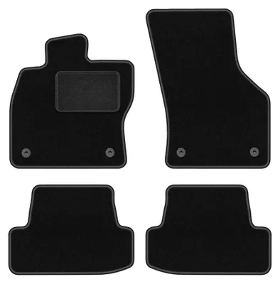 Image de Tapis de sol en moquette pour Seat Leon III 2012-2020 (à hayon/break) – jeu 4 pièces, noirs, sur mesure – Wielganizator LUX