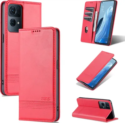 Produktbild von OPPO Reno7 Pro 5G Leder Hülle, Klapphüllen Brieftasche Magnetverschluss Ständer Schutzhülle für OPPO Reno7 Pro 5G Rosa