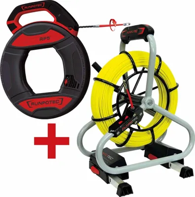 Immagine prodotto di Set professionale RUNPOTEC in promozione, asta in fibra di vetro 4,5 mm 60 m, filettatura RTG 6 mm, incl. bobina Runpo5 30 m, 1 pz.