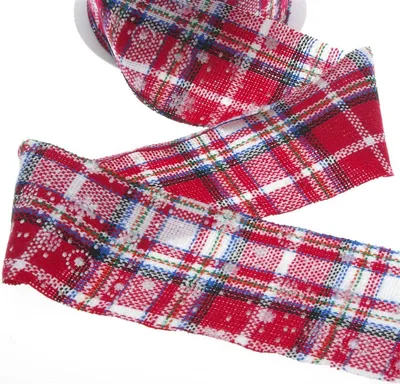Produktbild von Dekoband mit Schottenkaro - 60mm 10m - rot-weiß -blau - 93117-60-10-35