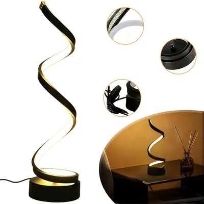Produktbild von LED‑Tischlampe Spiralform, USB‑Schreibtischlampe, Nachttischlampe für Schlafzimmer, Büro, Bars und Restaurants Dekoration
