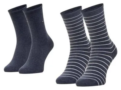 Immagine prodotto di Tommy Hilfiger - Calzini da donna, a righe (confezione da 2) NA971 (35 EU - 42,5 EU) (blu)
