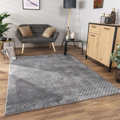 Teppich Wohnzimmer Schlafzimmer Kurzflor Skandinavisches Boho Design Geometrisch Grösse 160x220 cm