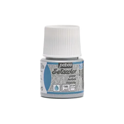 Produktbild von Pebeo Setacolor Light Glitter Stofffarbe, 45 ml, Silber