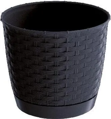 Zdjęcie produktu dla doniczka 16,5cm RATOLLA ROUND DRLO165-S433 antracyt plastik PROSPERPLAST