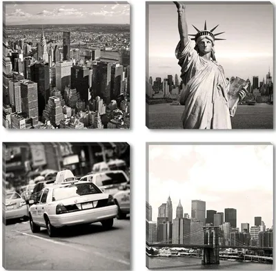 Obrázek produktu pro Obraz na plátně New York Skyline 4-dílný 60x60 cm