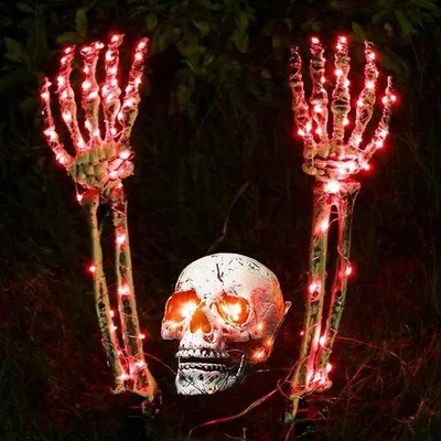 Productafbeelding van Halloween-decoratie - Realistisch LED-skelet met armen voor buitengebruik