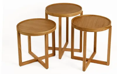 Obrázok produktu pre Skye Decor, Kvalitný konferenčný stolík (3 časti) – dub sýtej farby, 100% dubové drevo