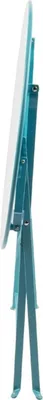 Image de Table de patio ronde pliante Bolero en acier bleu azur 60 cm