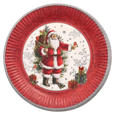 Produktbild von Teller, Pappe rund Ø 23 cm "HoHoHo"