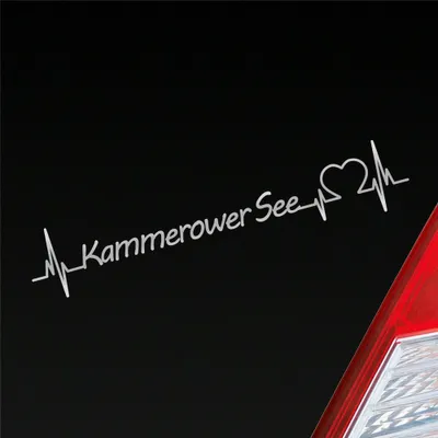 Produktbild von Auto Aufkleber Kammerower See Herz Puls See SeaLiebe Love 19x4 cm Silber Sticker Heckscheibenaufkleber