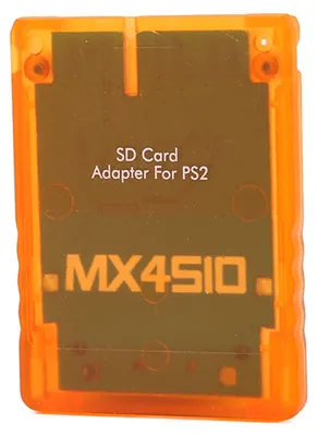 Imagen del producto de Adaptador para tarjeta de memoria transparente, compatible con PS2, para consola de juegos profesional. Lector de tarjetas de memoria para PS2, color naranja