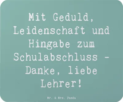 Produktbild von Mr. & Mrs. Panda Mousepad Spruch Danke Lehrer - Meeresbrise - Geschenk, Dankeschön, Lehrerdank, Aufmerksamkeit, sagen, Hingabe, Dankbarkeit, pc mauspad, laptop, Mouse Pad