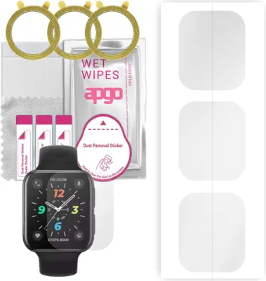 Produktbild von apgo 3 Stück Schutzfolie, klar, kompatibel mit Oppo Watch 2 42mm Smartwatch, Hydrogel Displayschutzfolie mit Positionierhilfe, Displayfolie, robust und kratzfest