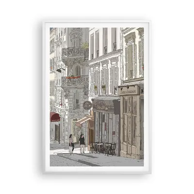 Produktbild von Gerahmtes Poster - Weißer Rahmen - Architektur Zeichnen Montmartre - 70x100 cm - Wand Bild - Wanddeko - Wandbilder - Wandposter - Bilderrahmen - Bilder - Kunstdruck - Wandbild - P2WPA70x100-4141