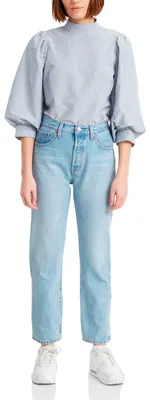 Obrázok produktu pre Dámske džínsy Levi's 501 Crop, vysoký pás, rovný strih, farba Ojai Luxor Ra, veľkosť W24/L26