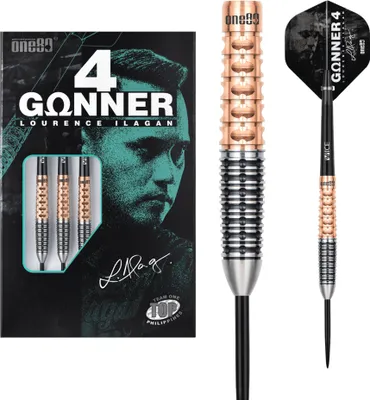 Produktbild von ONE80 Gunner 4 Lourence Ilagan Black Rose Gold 90% - Steeldarts