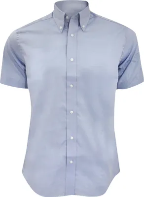 Produktbild von Kustom Kit Premium Oxford Herren Hemd, Kurzarm BC1443 (37,5cm) (Hellblau)