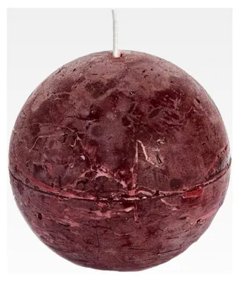 Produktbild von 6 rustikale, geruchlose Kugelkerzen 80 mm, ± 24 Stunden, weinrot