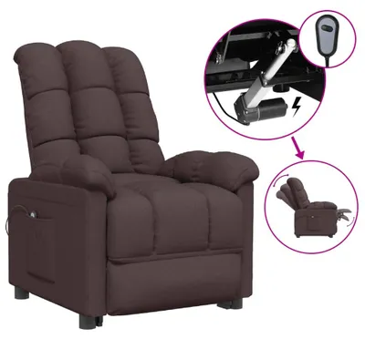 Immagine prodotto di vidaXL Poltrona relax elettrica in tessuto marrone scuro