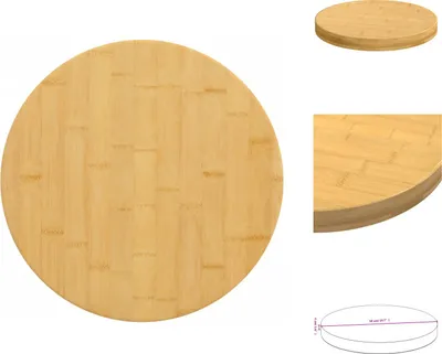 Produktbild von vidaXL Tischplatte Ø50x4 cm Bambus -  Tischplatten